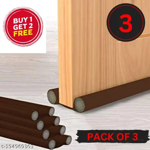 Door Draft Stopper Gap Sealer, Brown, Pack of 3