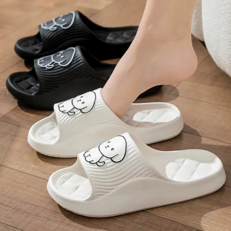 Cute Thick Sole Pillow Slides, Unisex
