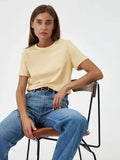 100% cotton loose basic tee for women