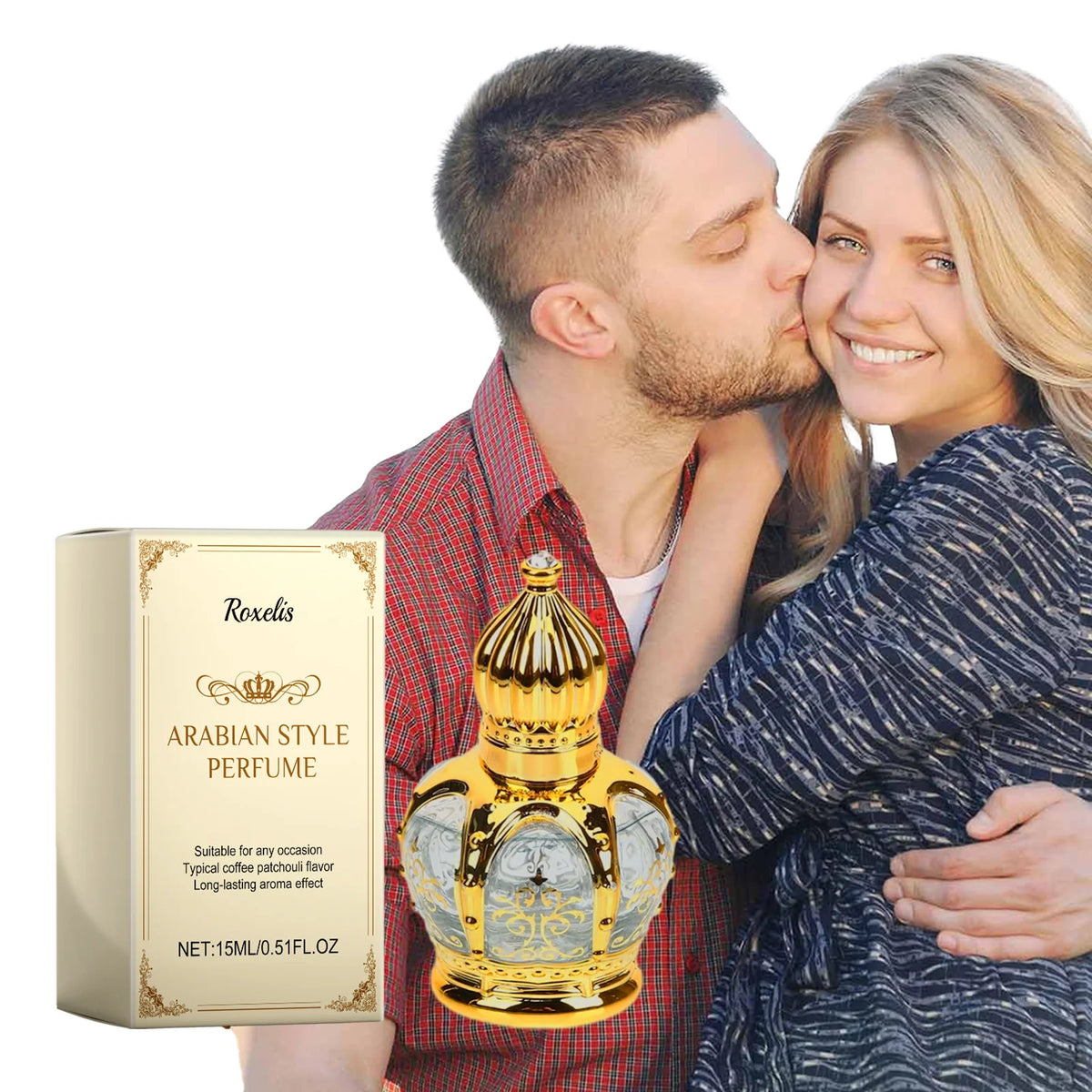 Arabian Style Perfume, Coffee Patchouli Scent Long Lasting Perfume Oil for Men Women, 15ML