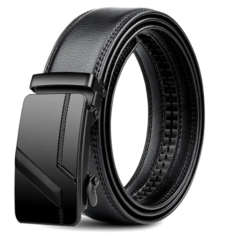Men'S High-Quality Belt 110Cm 120Cm 130Cm Luxury Belt, Black Men'S Automatic Buckle Jeans Men'S Belt Suit Belt