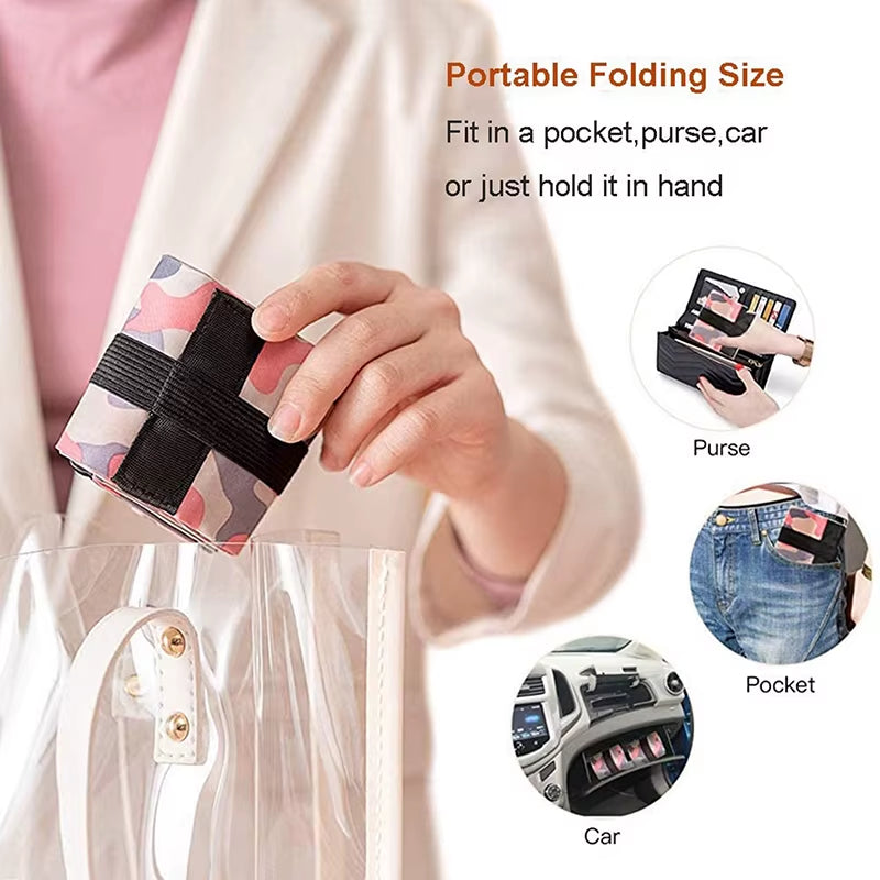 Foldable Storage Bag with Handle Portable Travel Camouflage Handbags Large Capacity Shopping Bag