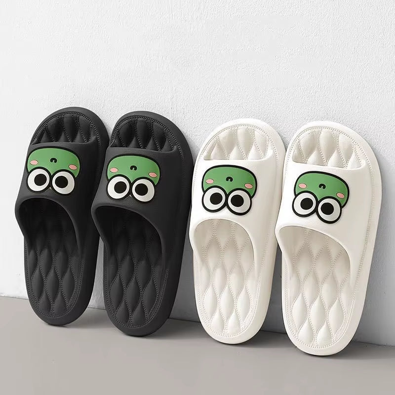 Summer Beach Slides Bathroom anti Slip Slipper Non-Slip Home Flip Flops Cartoon Frog Soft Sandals
