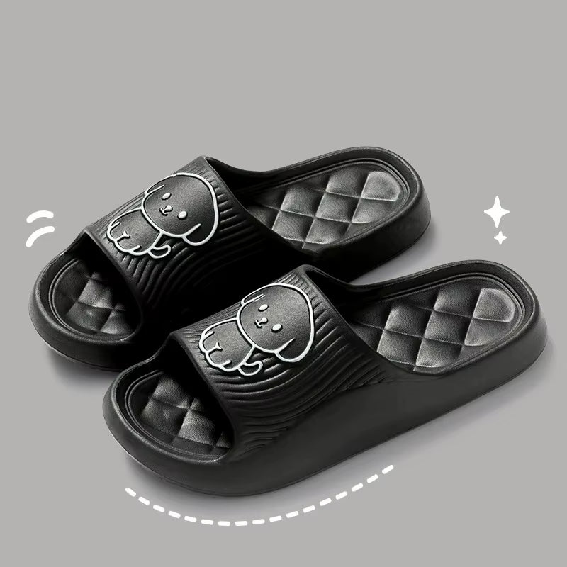 Cute thick sole pillow slides