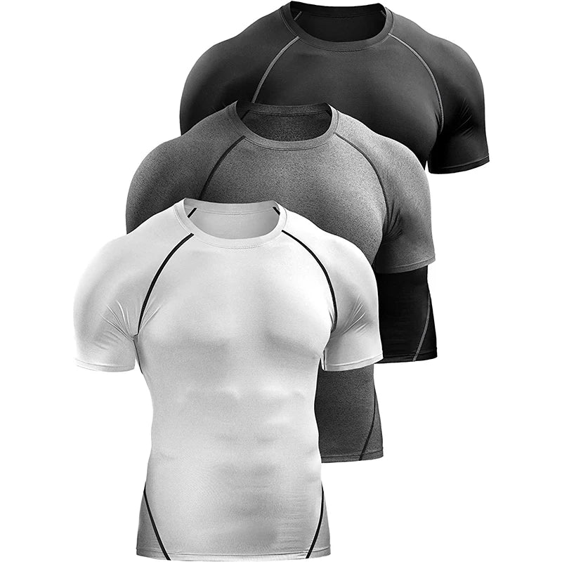 Quick-Dry Compression Gym Tee for Men