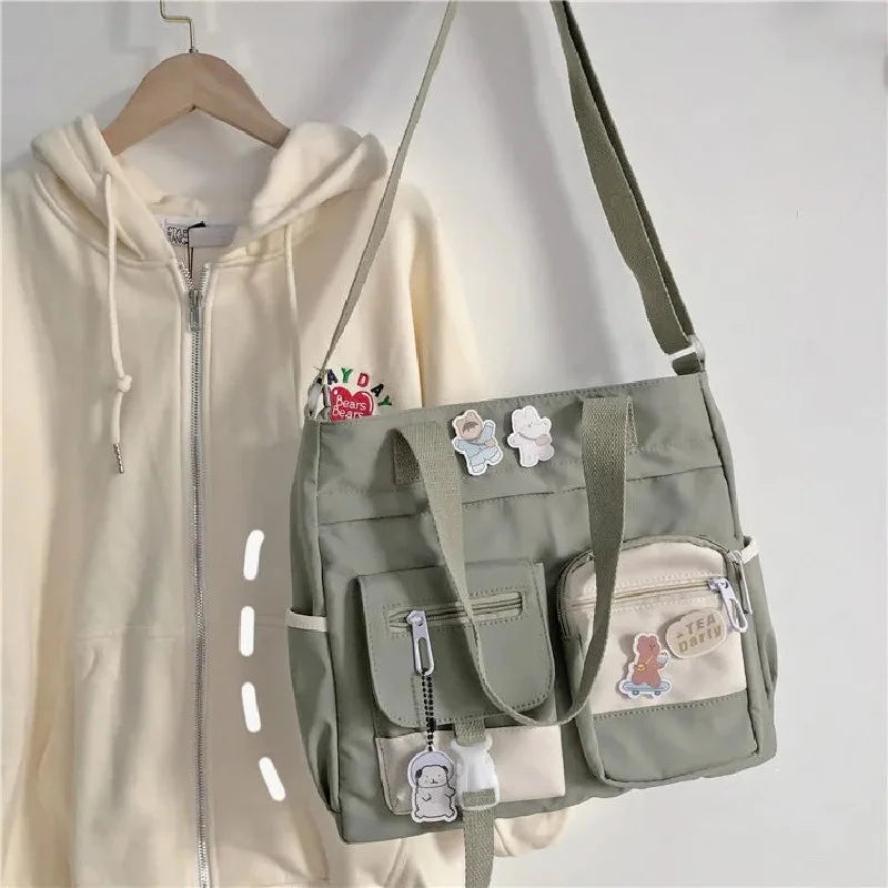 Waterproof Canvas Women Handbags Shoulder Bag Nylon Ladies Messenger Bag Oxford Crossbody Bags Tote Book Bags for Girls Satchels