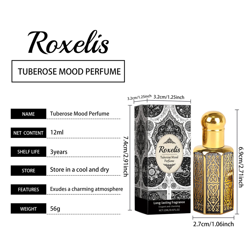Tuberose Mood Roll on Perfume, 12Ml Arabian Style Floral Perfume Oil