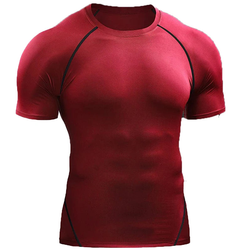 Quick-dry compression gym tee for men