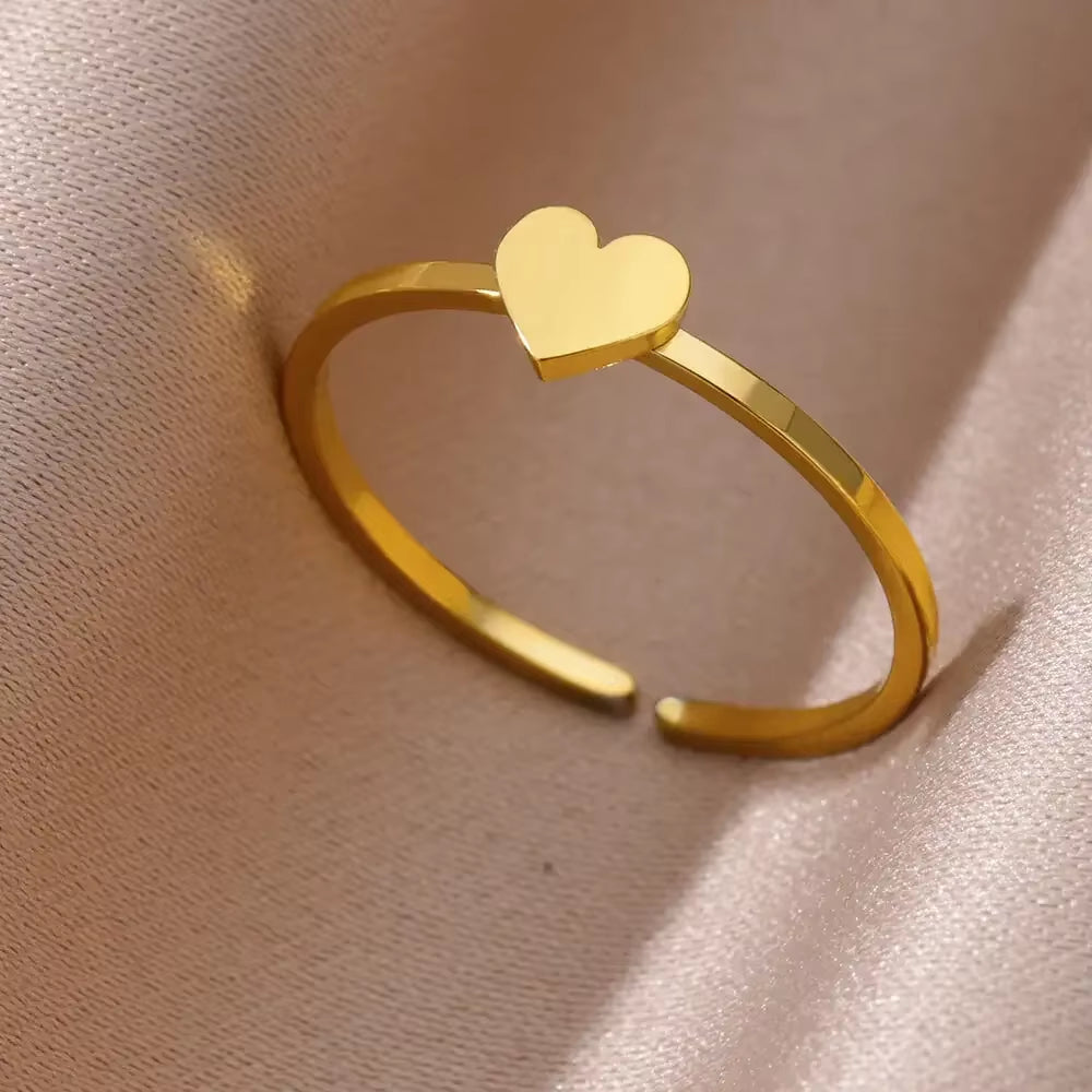 Gold-tone stainless steel ring for women