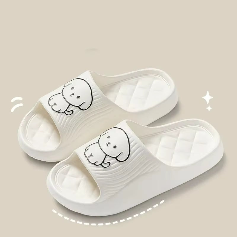 Cute Thick Sole Pillow Slides, Unisex