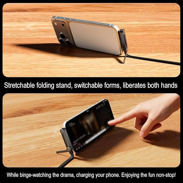 240W Fast Charging Cable with Built-In Phone Stand