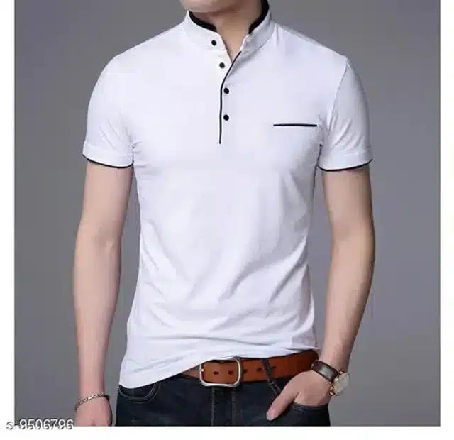 Men's Slim Fit Cotton T-Shirt, White