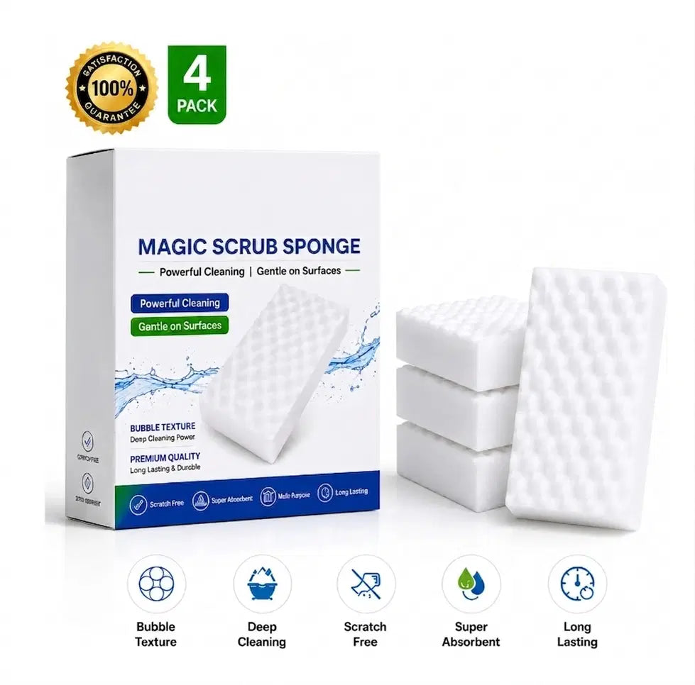 Multipurpose Cleaning Eraser Sponges, Pack of 4