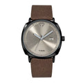 Minimalist leather quartz watch for men