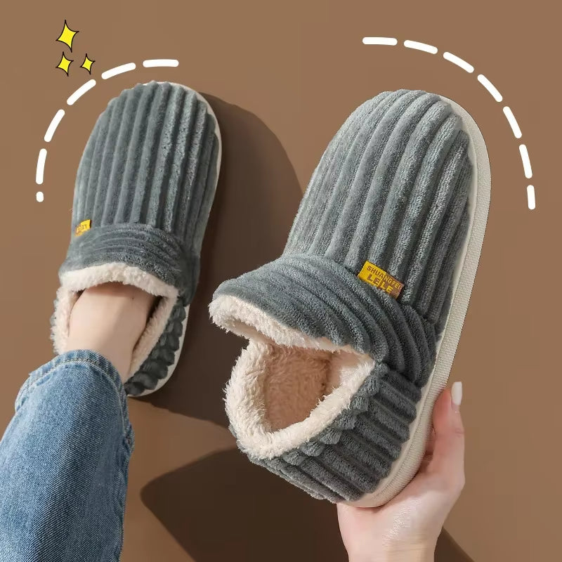 Fluffy Plush Indoor Slippers, Unisex