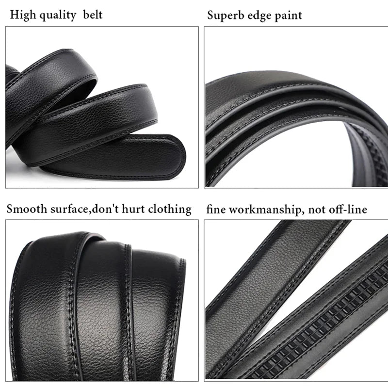 Men'S High-Quality Belt 110Cm 120Cm 130Cm Luxury Belt, Black Men'S Automatic Buckle Jeans Men'S Belt Suit Belt