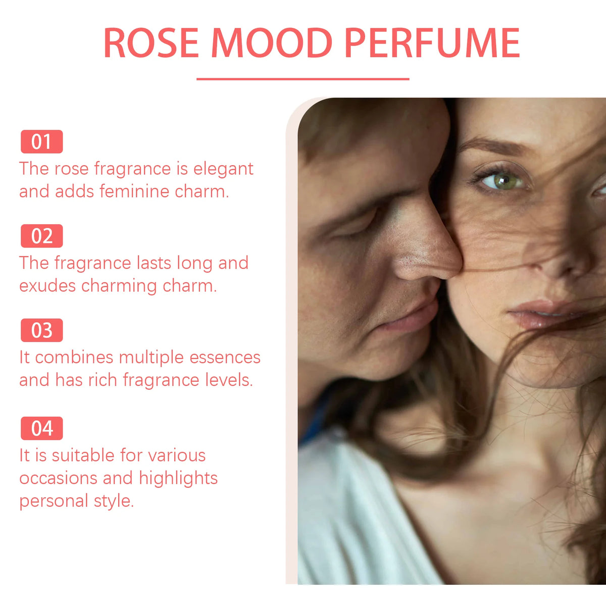 Arabian Roll on Perfume Oil, Rose Mood, Long Lasting Women Fragrance, 12Ml