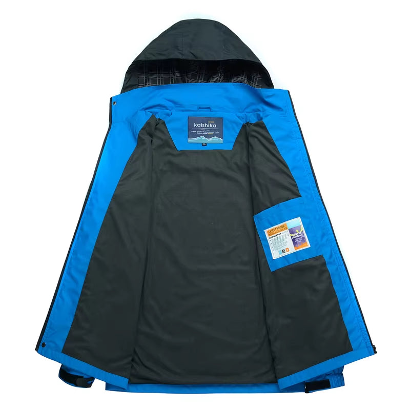 Camping Hiking Jacket Men Autumn Outdoor Sports Coats Climbing Trekking Windbreaker Travel Waterproof Jackets Black